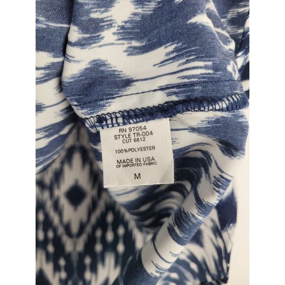 Three Eighty Two Revolve Monroe Sleeveless Surplice Topanga Blue White Sz M - Picture 5 of 9